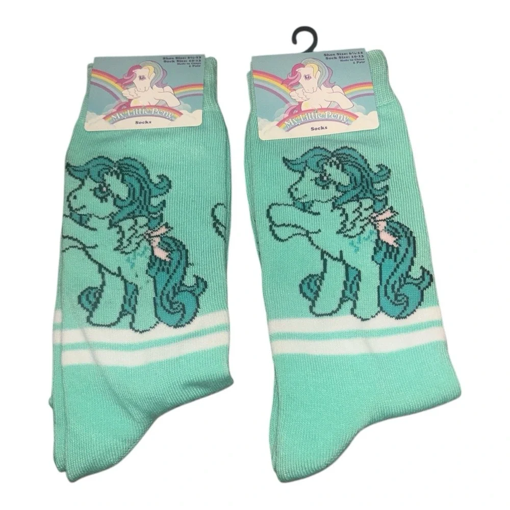 My Little Pony Socks Women's 2 Pack NWT Retro 80s 90s Cartoon Crew